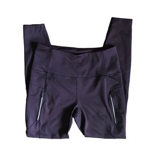 Hind Size Medium workout pants leggings Maroon zip pockets Athletic